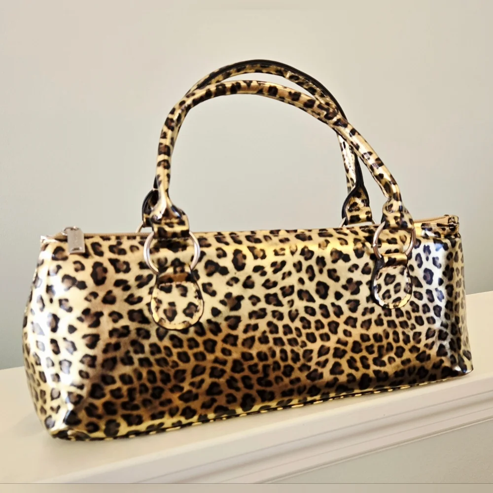 Primeware Wine Clutch Insulated Beverage Lunch Tote Bag Cheetah Print NEW